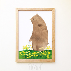 постер "Ведмідь і кульбабки"